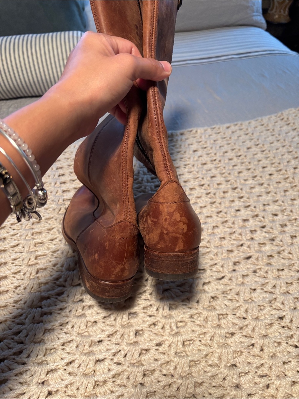 FRYE Tall Brown Leather Riding  Size 7 1/2 - Picture 14 of 14